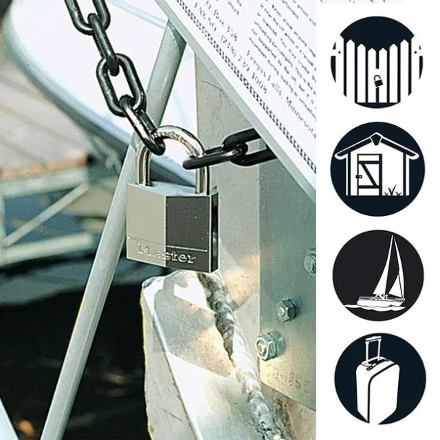Master Lock 640EURDLH - Λουκέτο μπρούτζινο επινικελωμένο μακρύλαιμο Inox 40mm 2