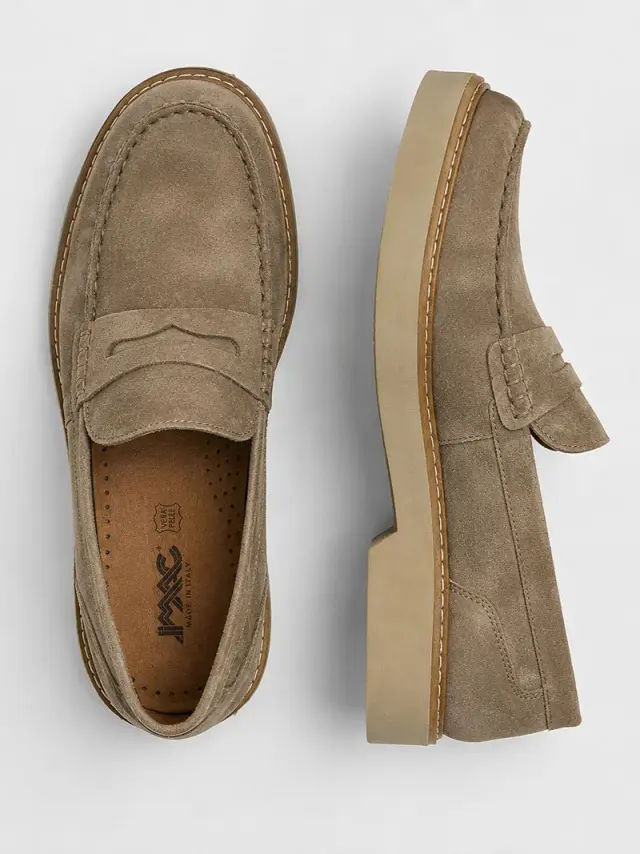 Imac Μοκασίνια-Loafers Ανδρικό δέρμα Nubuck Γκρί IMA/750520 PEWTER 3