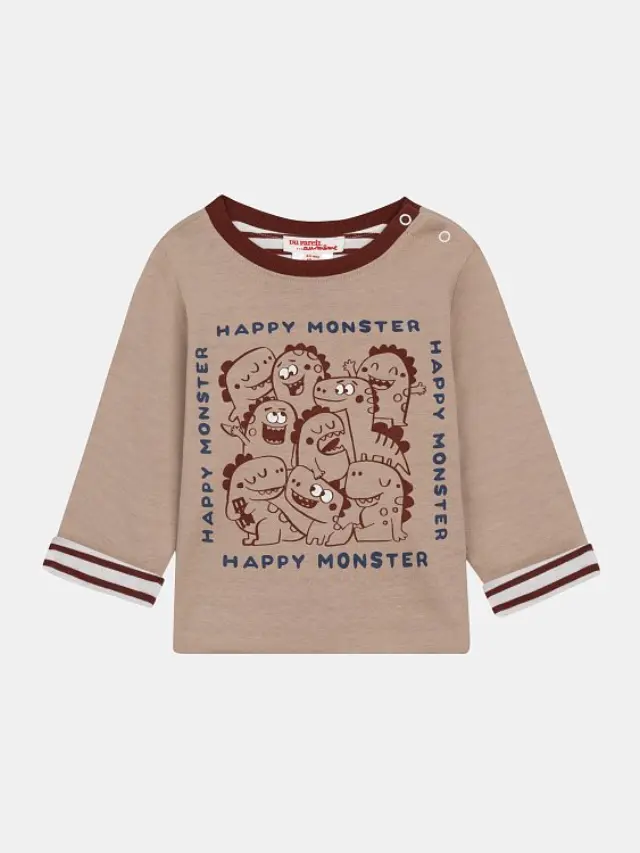 Βρεφική Μπλούζα 2 σε 1 για Αγόρια Reversible Monster ΜΠΕΖ 2
