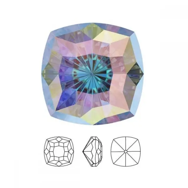 Swarovski 4460 Mystic Square Fancy Stone Crystal AB 14mm - 1τεμ