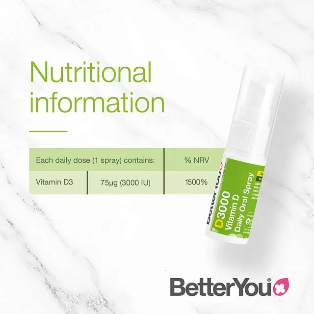 BetterYou DLux 3000iu Daily Vitamin D Βιταμίνη για Ενίσχυση του Ανοσοποιητικού & την Υγεία των Οστών 3000iu 15ml 2