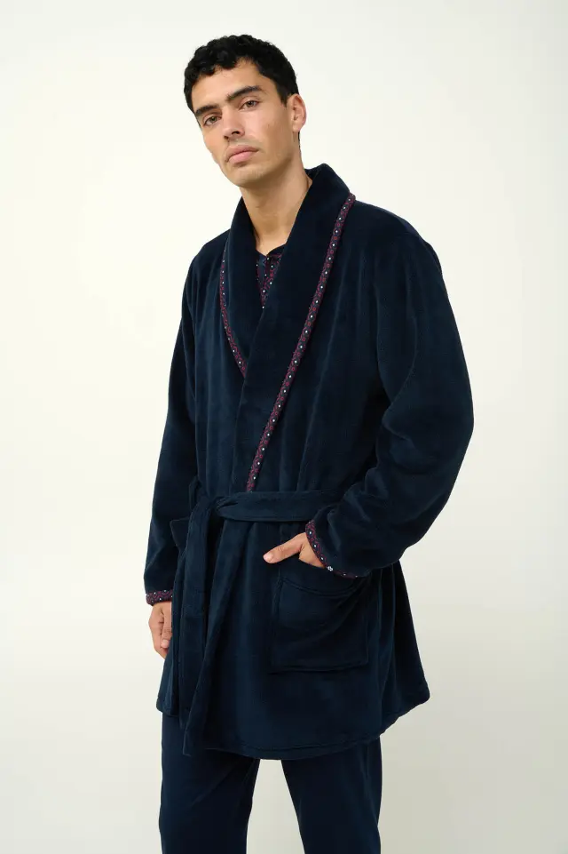 Χειμερινή Ανδρική Fleece Ρόμπα Vamp 23616 BLUE