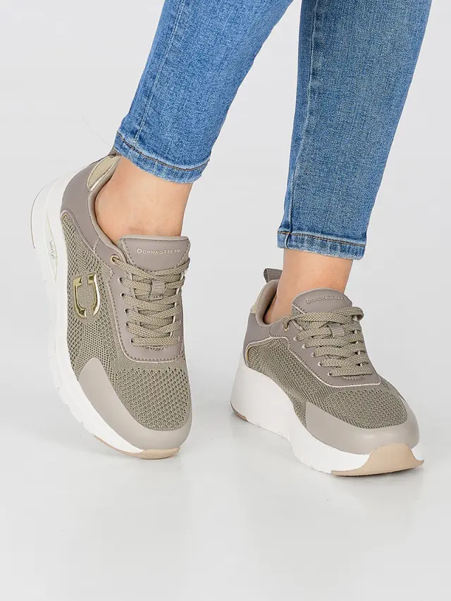 Donna Serena Sneakers Γυναικείο Δέρμα/Άλλα Υλικά Μπεζ DSE/145671 SAND 2