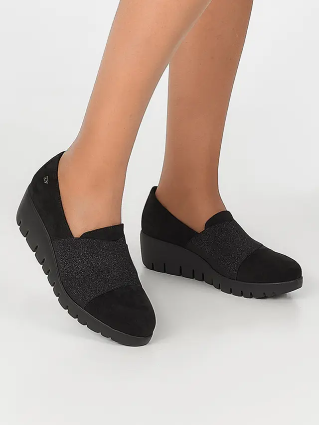 Donna Serena Μοκασίνια-Loafers Γυναικείο δέρμα Nubuck Μαύρο DSE/9525 NERO 2