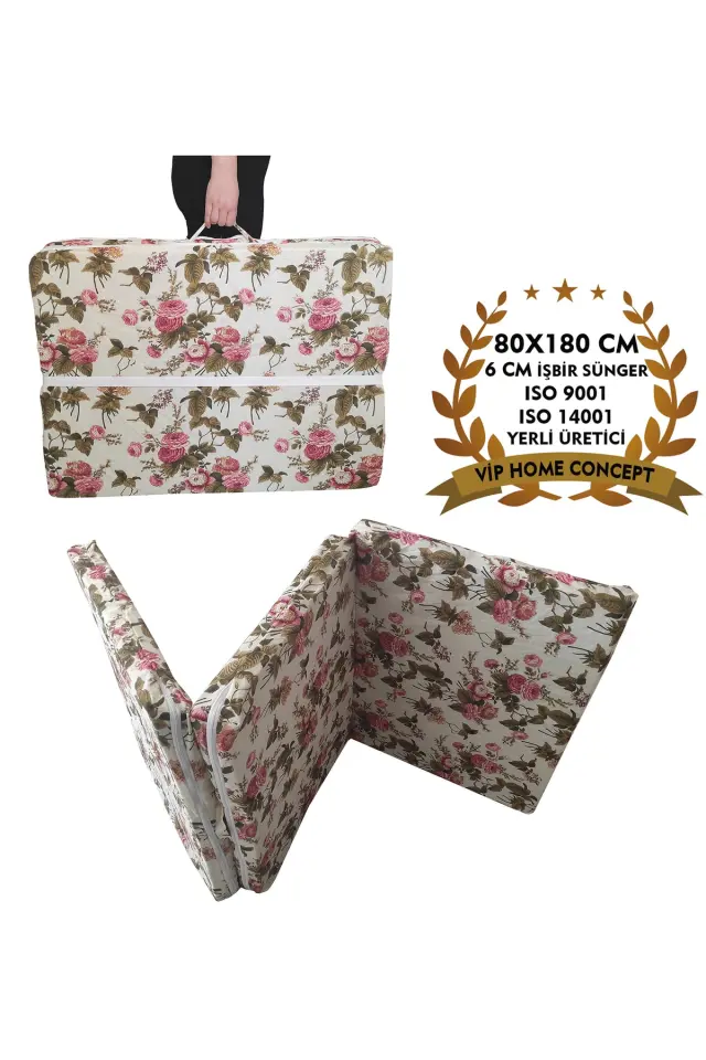 Stewehome Στρώμα ύπνου αφρώδες πτυσσόμενο λευκό 180x80x6 cm 2