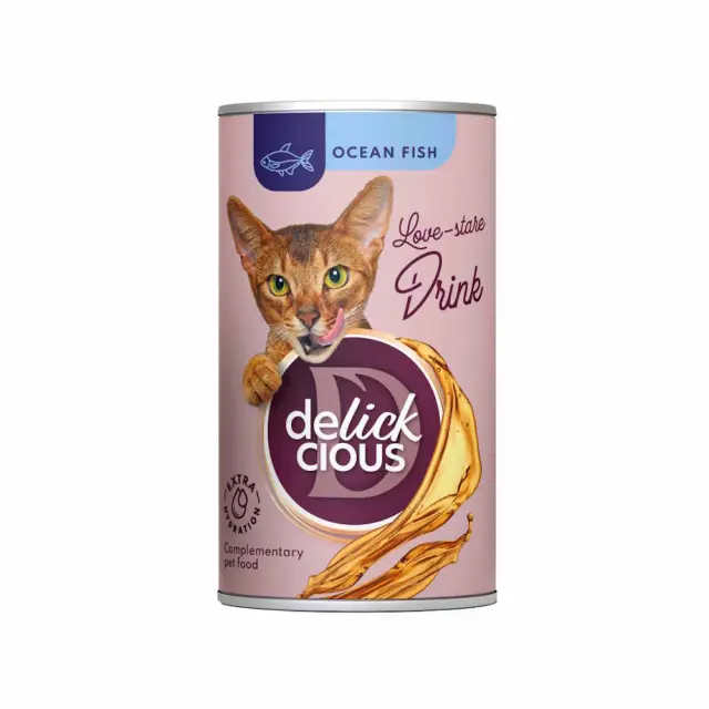 Delickcious Cat Drink με Ψάρια Ωκεανού 140ml Μονόχρωμο