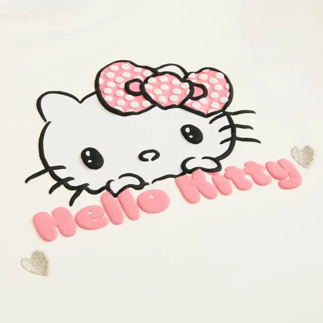 Μπλούζα φούτερ Hello Kitty με ανάγλυφο σχέδιο 2