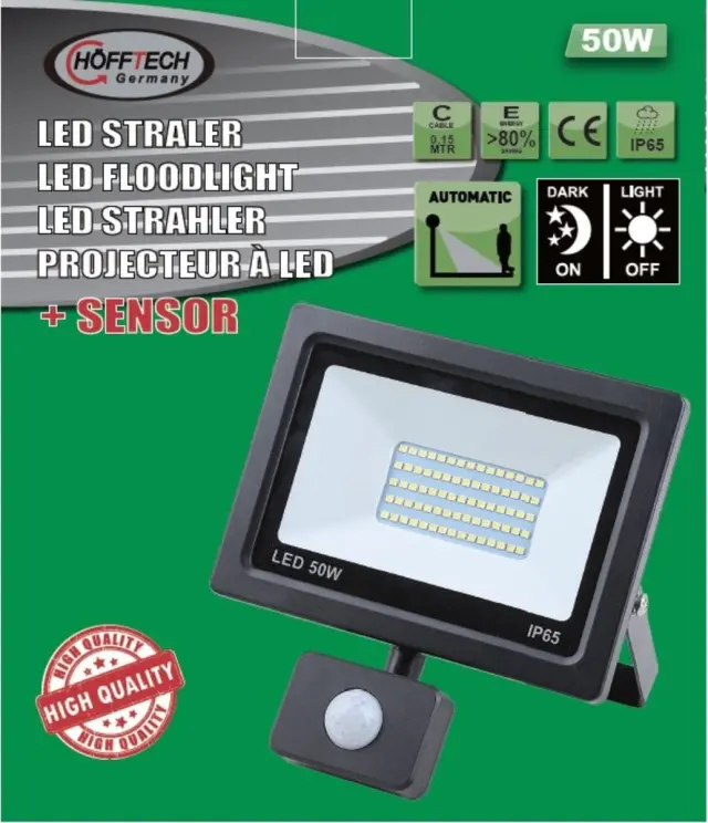 Προβολείς Εξωτερικού Χώρου Hofftech 50w Led Με Αισθητήρα 2