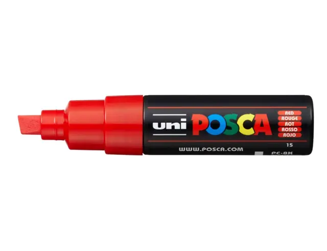 Μαρκαδόρος Σχεδίου Uni Posca PC-8K με πάχος μύτης 8.0mm - RedPC-8K(E) - KOKKINO