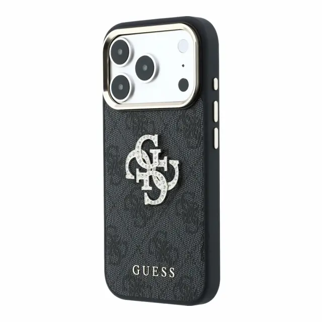 Guess PU 4G Strass Metal Logo Case for iPhone 18 Pro Max Black 2