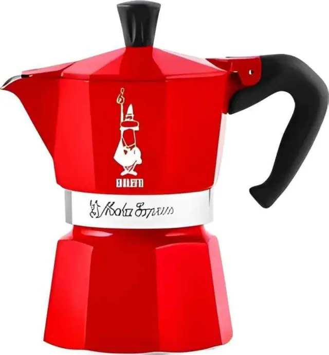 Bialetti Moka Exclusive Καφετιέρα Espresso Αλουμινίου 3 Cups - Κόκκινο