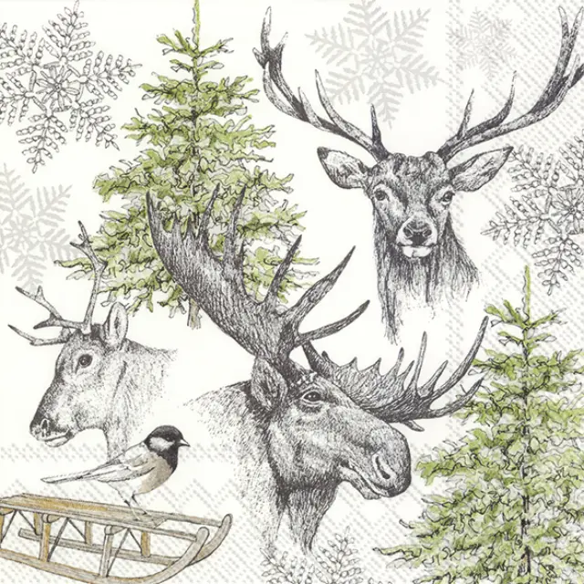Χαρτοπετσέτα για decoupage, Winter wildlife, 1 τεμ.