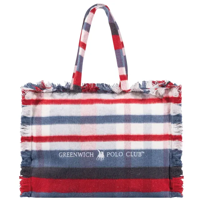 GREENWICH POLO CLUB ΡΙΧΤΑΡΙ 130X170 ΜΕ ΤΣΑΝΤΑ ΜΕΓΑΛΗ ESSENTIAL 2531 BLUE, RED 2