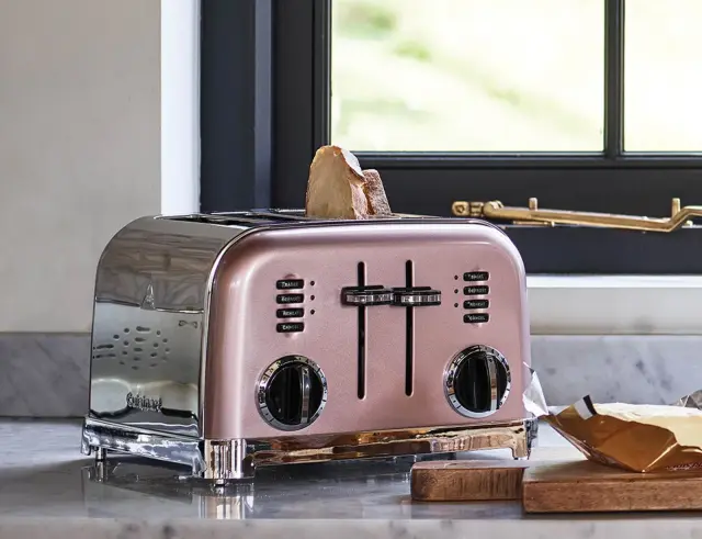 Φρυγανιέρα Cuisinart CPT180PIE με ισχύ 1800W και χωρητικότητα 4 φέτες ψωμιού - PinkCPT180PIE
