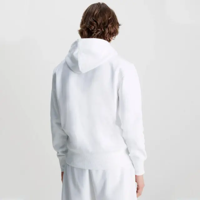 Calvin Klein - Ανδρικό Φούτερ με Κουκούλα και Τσέπες Institutional J30J322894-YAF Λευκό - 2XL 3