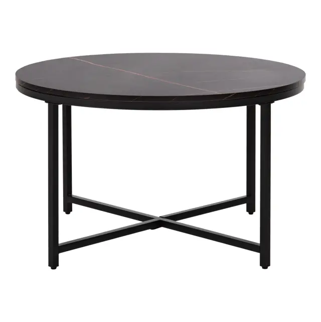ΤΡΑΠΕΖΙ ΣΑΛΟΝΙΟΥ FB99420.03 BLACK MARBLE ΜΕΛΑΜΙΝΗ-ΜΑΥΡΗ ΜΕΤΑΛΛΙΚΗ ΒΑΣΗ Φ80x48,5Yεκ. 3