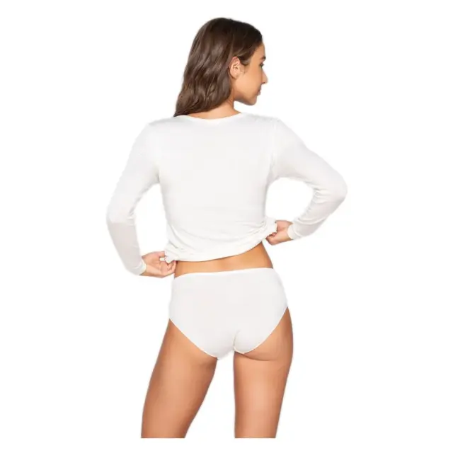 Luna Γυναικείο T-shirt Μακρύ Μανίκι Micro Touch Comfort, Χρώμα Ιβουάρ 2
