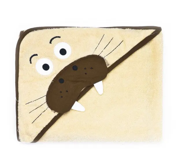 Πετσέτα με Κουκούλα 100x100cm Sensillo Morse Beige 5902021524198 2