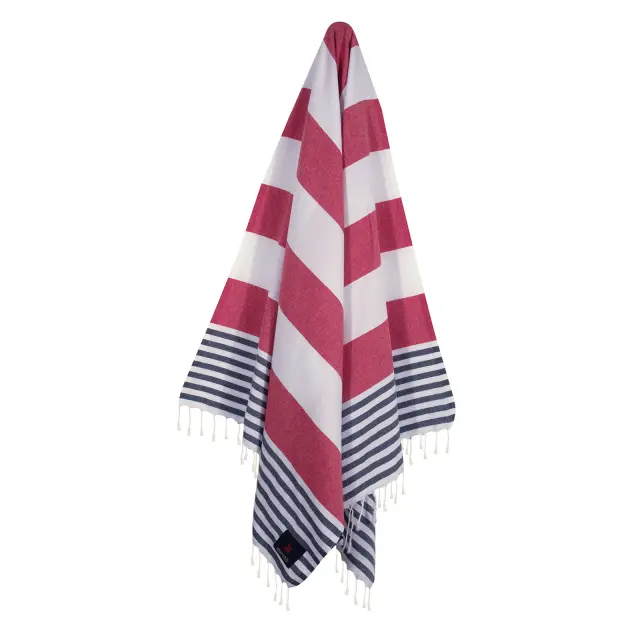 Πετσέτα-Παρεό Θαλάσσης 80Χ180 Βαμβακερή Essential Greenwich Polo Club 3815 Κόκκινο-Μπλε 2