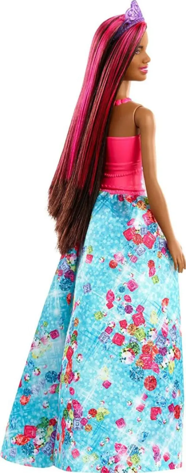 Mattel Barbie: Dreamtopia - Κούκλα Πριγκίπισσας Μελαχρινή Σκούρο Δέρμα με Ροζ Ραβδωτά Μαλλιά (GJK15) 2