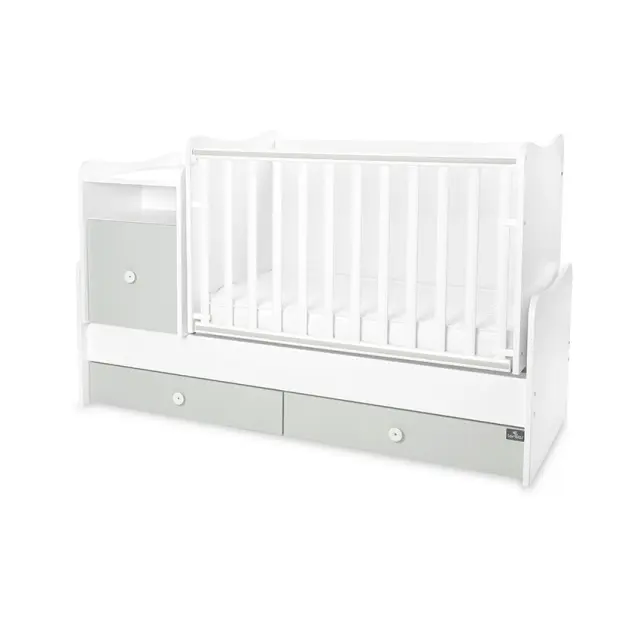 Lorelli Πολυμορφική κούνια - κρεβάτι "Trend Plus" 70/160 TRIO White - Milky green Πράσινο