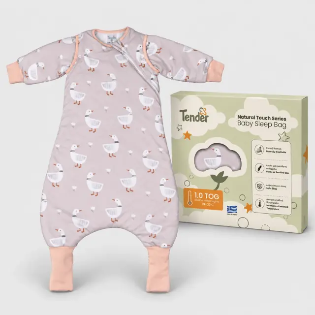 Tender Natural Touch Flex Υπνόσακος με Πόδια και Αποσπώμενα Μανίκια 1.0 Tog Goose Dusty Nude