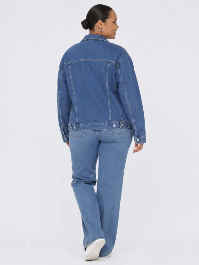 Τζιν μπουφάν oversized plus size - Μπλέ - 50 3