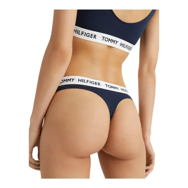 Tommy Hilfiger Γυναικείο String Tommy 85 Stretch Cotton Logo, Χρώμα Navy Blazer - L 2