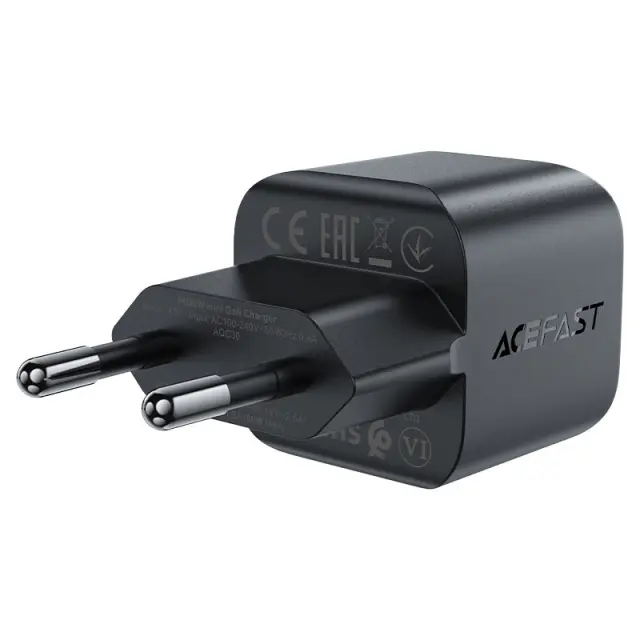 Φορτιστής Ταξιδίου Acefast A77 Fast Charging USB-C Mini PD30W GaN Μαύρο 3