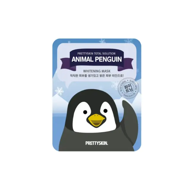 Prettyskin Total Solution Animal Penguin Whitening Mask Μάσκα Προσώπου με Συστατικά Λάμψης και Ενυδάτωσης, 1τμχ
