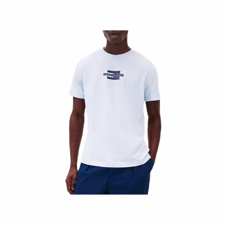 Tommy Hilfiger Ανδρικό Ανοιχτό Μπλέ T-Shirt Ανοιχτό Μπλε