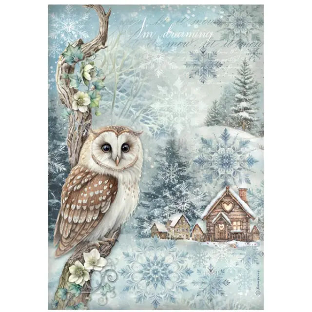Ριζόχαρτο ντεκουπάζ Stamperia 21x29cm A4, The Owl's House, Owl