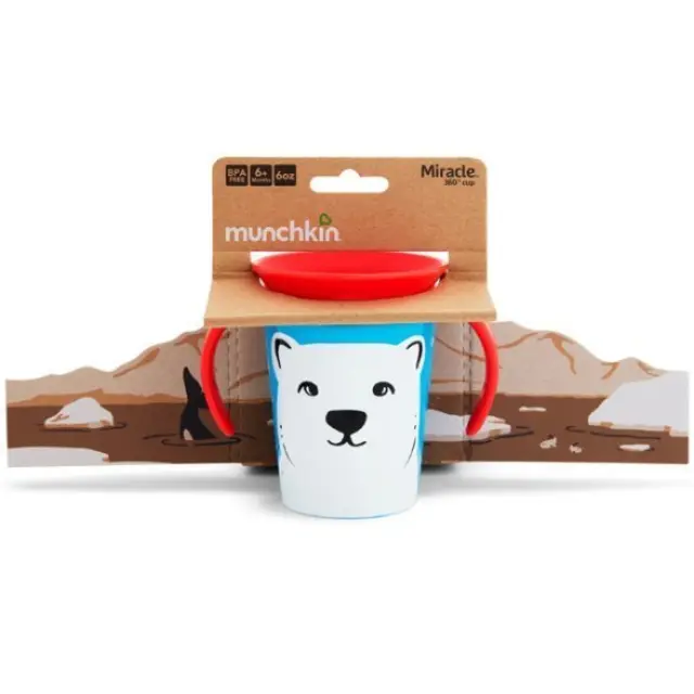 Munchkin Miracle 360 WildLove Sippy Cup Κύπελλο (6m+) 266ml – Πολική Αρκούδα