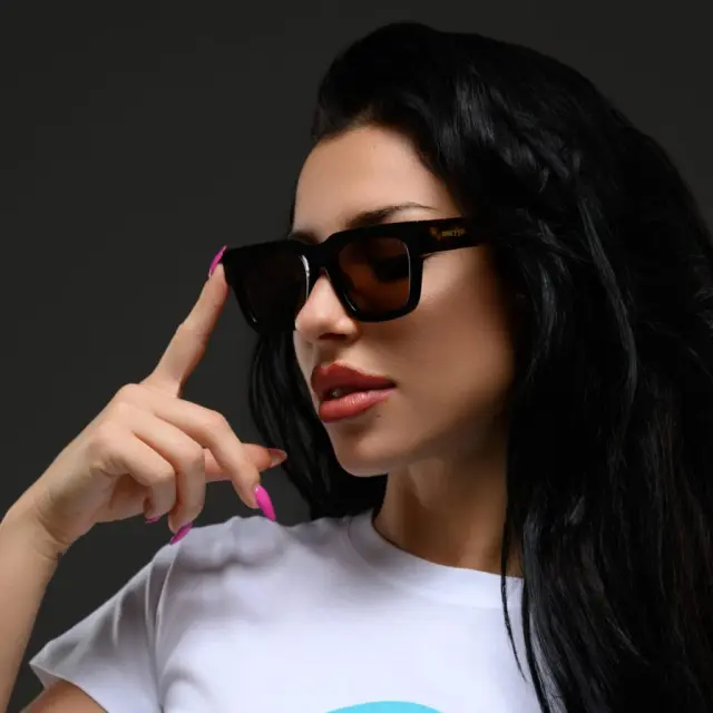 Ghetto Square Luxury Sunglasses Tortoiseshell/Tea Frame Unisex 2