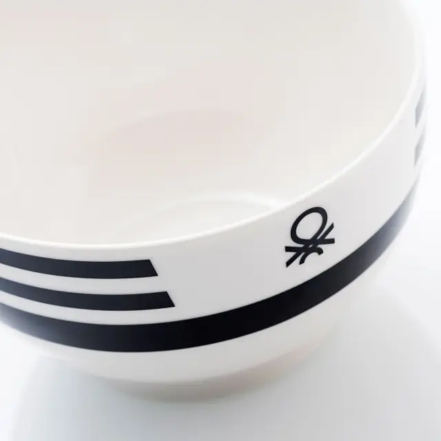 Benetton Black + White Σετ Μπολ Φαγητού από Πορσελάνη 14cm - 4τμχ 3