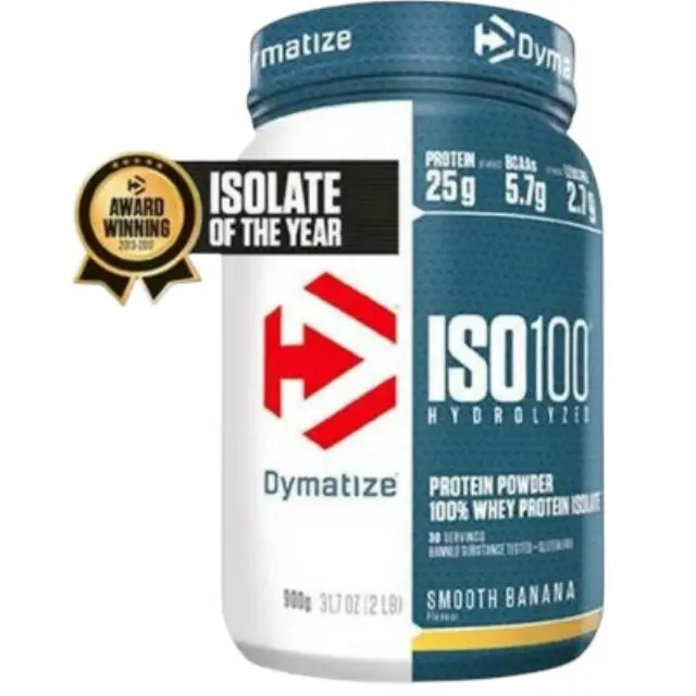 Dymatize ISO 100 Hydrolyzed Πρωτεΐνη Ορού Γάλακτος Χωρίς Γλουτένη με Γεύση Smooth Banana 932gr