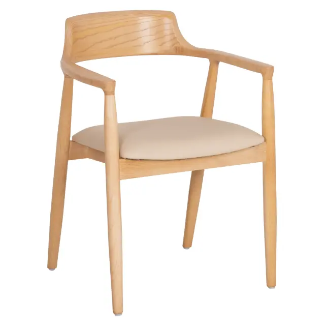 ΠΟΛΥΘΡΟΝΑ ΤΡΑΠΕΖΑΡΙΑΣ FB918336.11 RUBBERWOOD ΦΥΣΙΚΟ & PU ΕΚΡΟΥ 58x54x78Yεκ