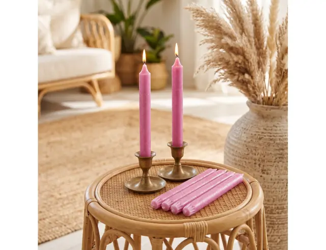 Σετ Διακοσμητικά Κεριά Κορμός Mica Decorations με διάρκεια καύσης 9 ώρες και διαστάσεις 2.2x2.2x25cm - 6 τεμάχια 1136421
