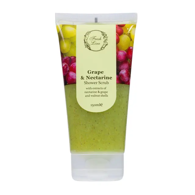 Fresh Line Shower Scrub Grape & Nectarine Εμπλουτισμένο με Εκχυλίσματα από Σταφύλι & Νεκταρίνι, 150ml