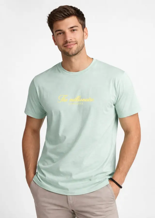 T-shirt Noshame® Mint με τύπωμα The Millionaire - 152666 - XXL