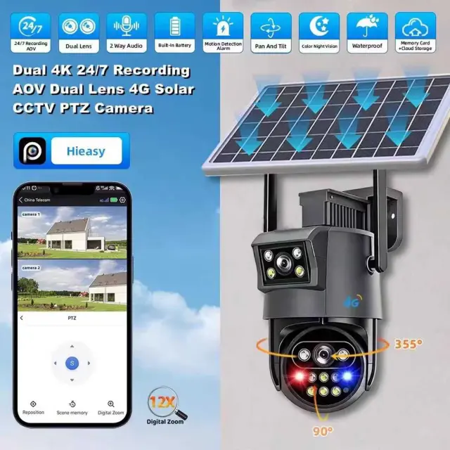 Ηλιακή κάμερα ασφαλείας IP - Dual - 4G - Security Camera - S12 - 020263 2
