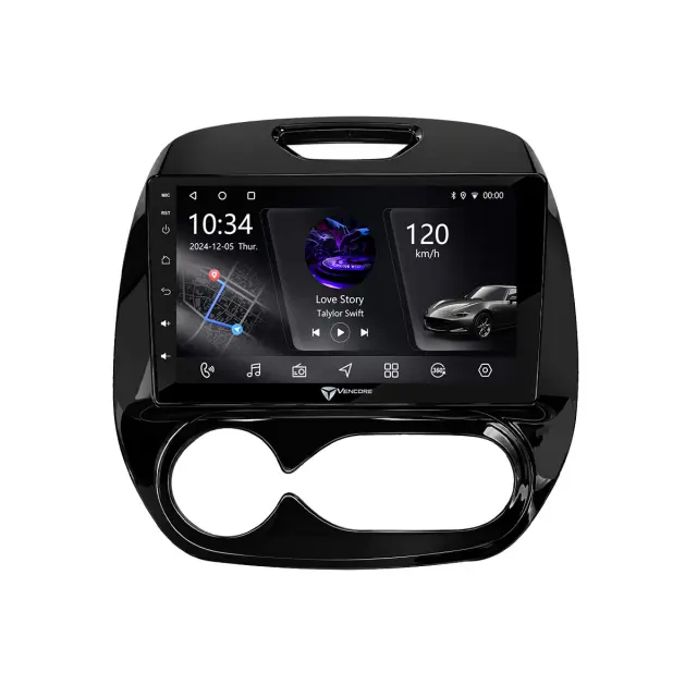 VenCore Οθόνη Multimedia Android 15 9" PX5S Octa-Core 2GB/32GB IPS με Πρόσοψη, CarPlay, Android Auto και Υποστήριξη Κάμερας 360° για Renault Captur 2013-2019 – Μαύρη (3236-10005-0748B) 2