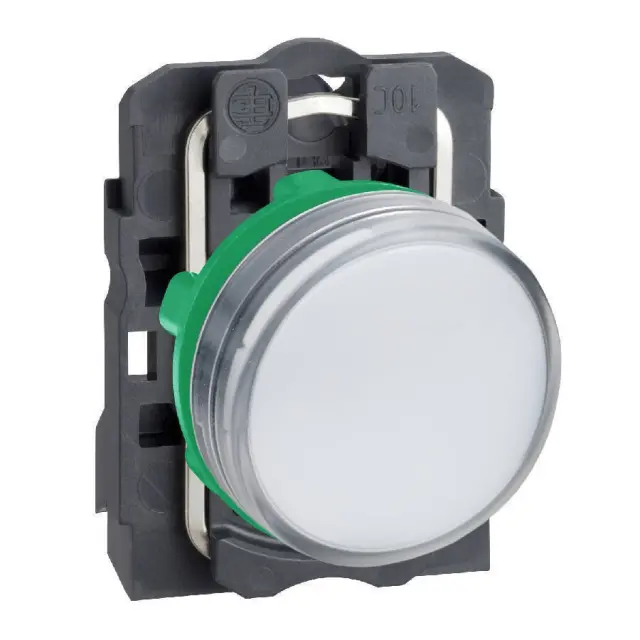 Harmony XB5, Pilot light, plastic, white, Ø22, plain lens with integral LED, 24 V AC/DC