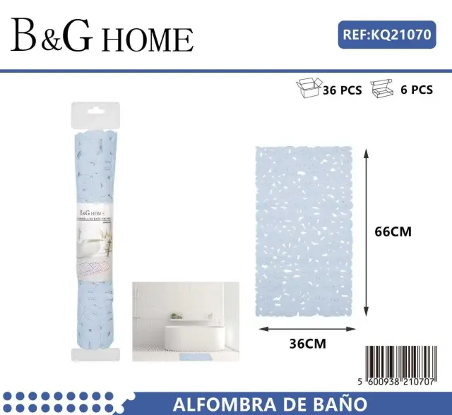 Αντιολισθητικό πατάκι μπάνιου - M0842 - 36x66cm - Light Blue - 21070 2