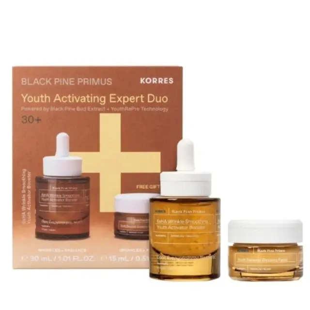 Korres Black Pine Primus 6xHA Ορός Προσώπου 30ml με Δώρο Κρέμα Νύχτας Youth Renewal Sleeping Facial Cream 15ml