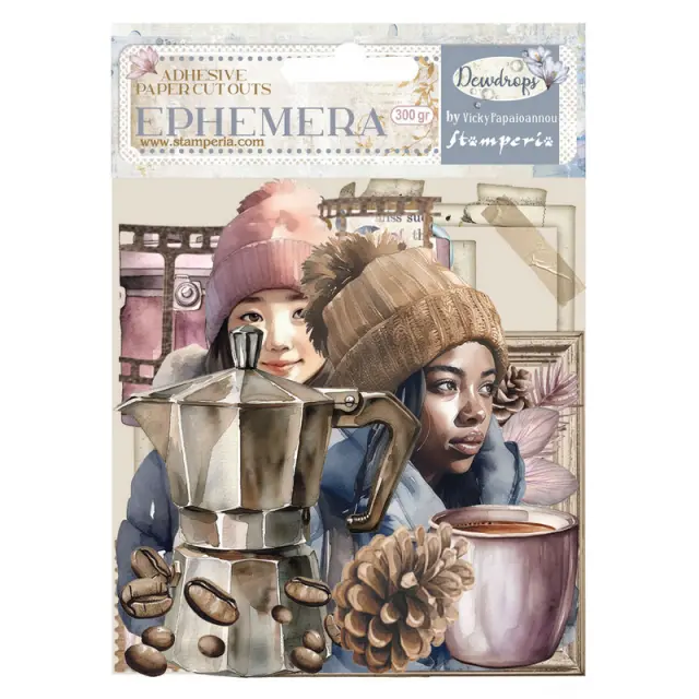 Αυτοκόλλητα Die Cuts-Ephemera Stamperia, Create Happiness, Dewdrops