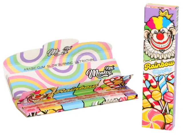 Monkey King Χαρτάκια Rainbow - King Size Slim με Τζιβάνα 32φ.