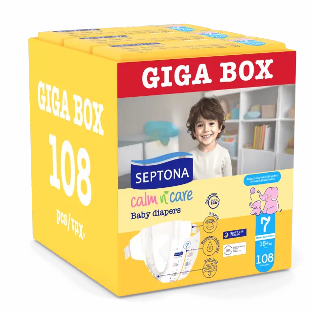Septona παιδικες πανες giga pack Extra Large Plus 15+kg No7 (3x36 τμχ) 108 πανες