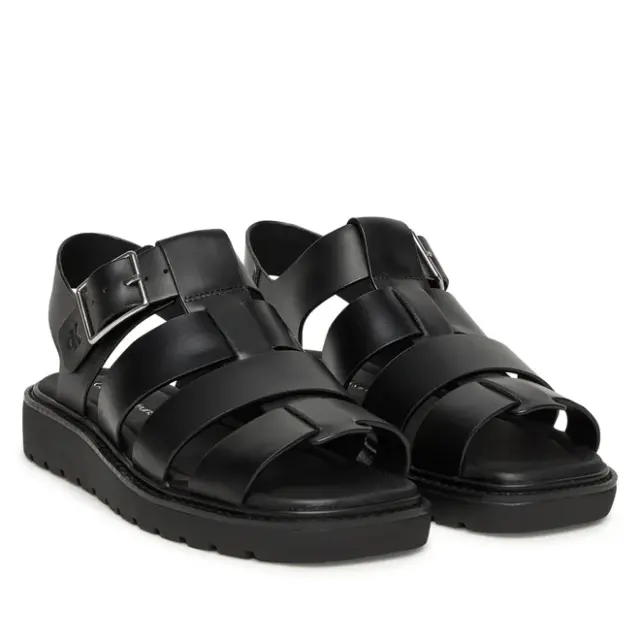 Γυναικεία Δερμάτινα Σανδάλια Calvin Klein YW0YW01700 0GJ Μαύρα Μαύρο - 37 2