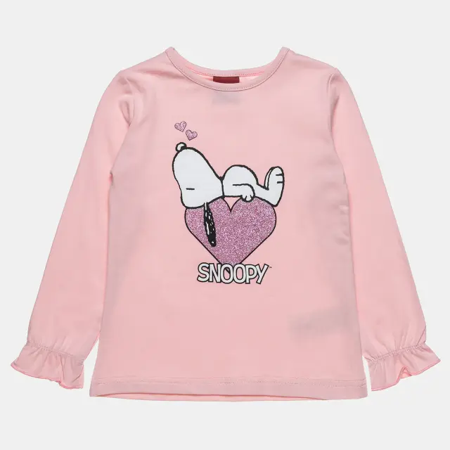 Μπλούζα Snoopy με glitter καρδιά